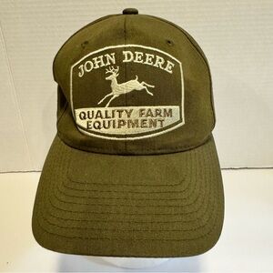 John Deere Quality Farm Equipment Military Green Hat Cap Adjustable